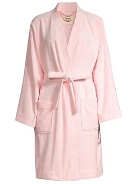 UGG Plush Light Pink Terry Robe with Belt